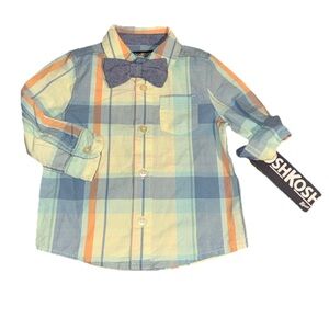 OshKosh B’gosh Plaid Button-Up w/ Bow Tie | 12M | NWT